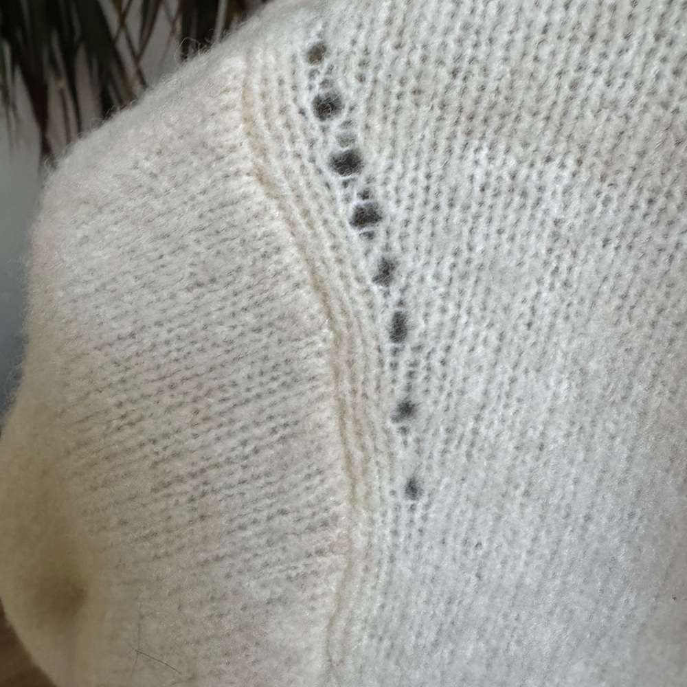 AllSaints Cream Yak & Wool Blend Cowl Neck Sweater - XS - Oversized Aesthetic - Picture 5 of 8